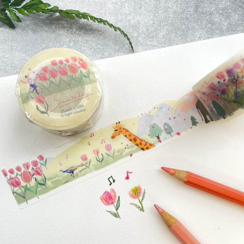 纸胶带 - 奇幻旅程 (日本亮面和纸 2.5 cm x 10 m ) - 纸胶带 - 纸 黄色