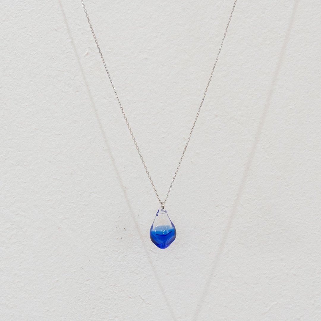 Aroma Necklace Ice Color SV925 Nickel Free Rhodium Plated - 项链 - 玻璃 蓝色