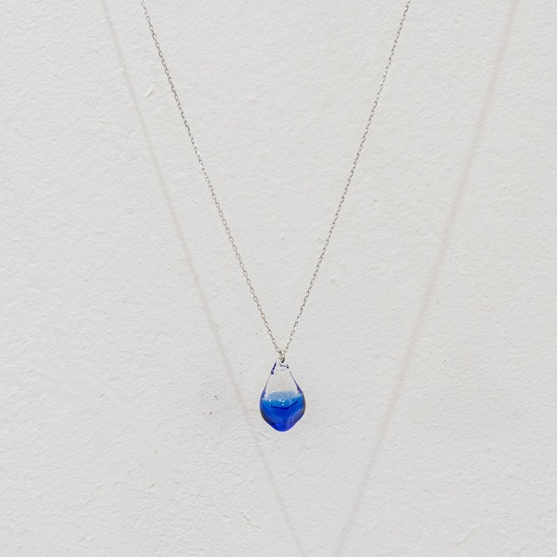 Aroma Necklace Ice Color SV925 Nickel Free Rhodium Plated - 项链 - 玻璃 蓝色