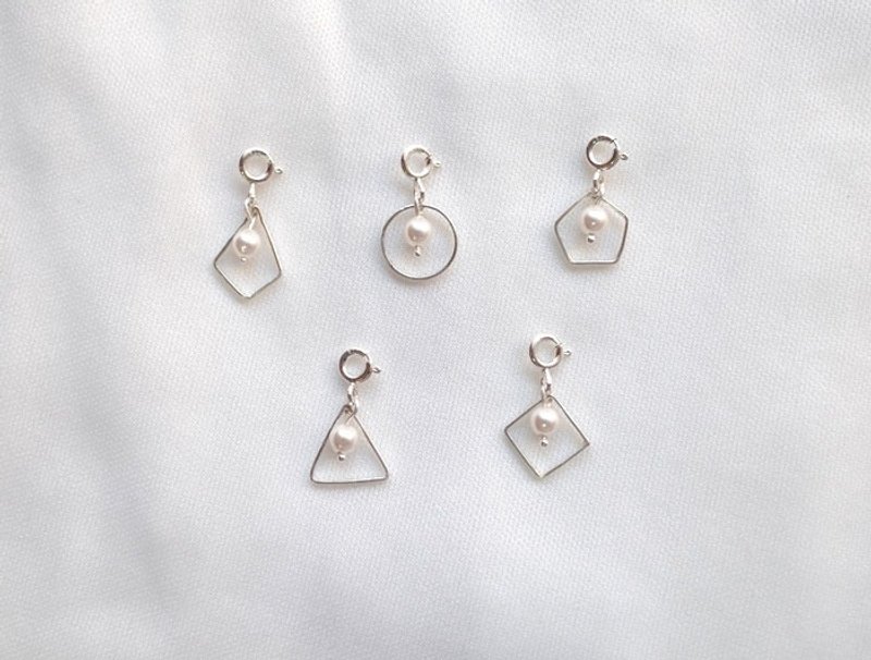 ni.kou纯银几何珍珠系列坠饰 - 项链 - 其他金属 