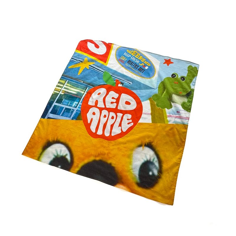 Fruitshop印花头巾方巾 - 手帕/方巾 - 棉．麻 橘色