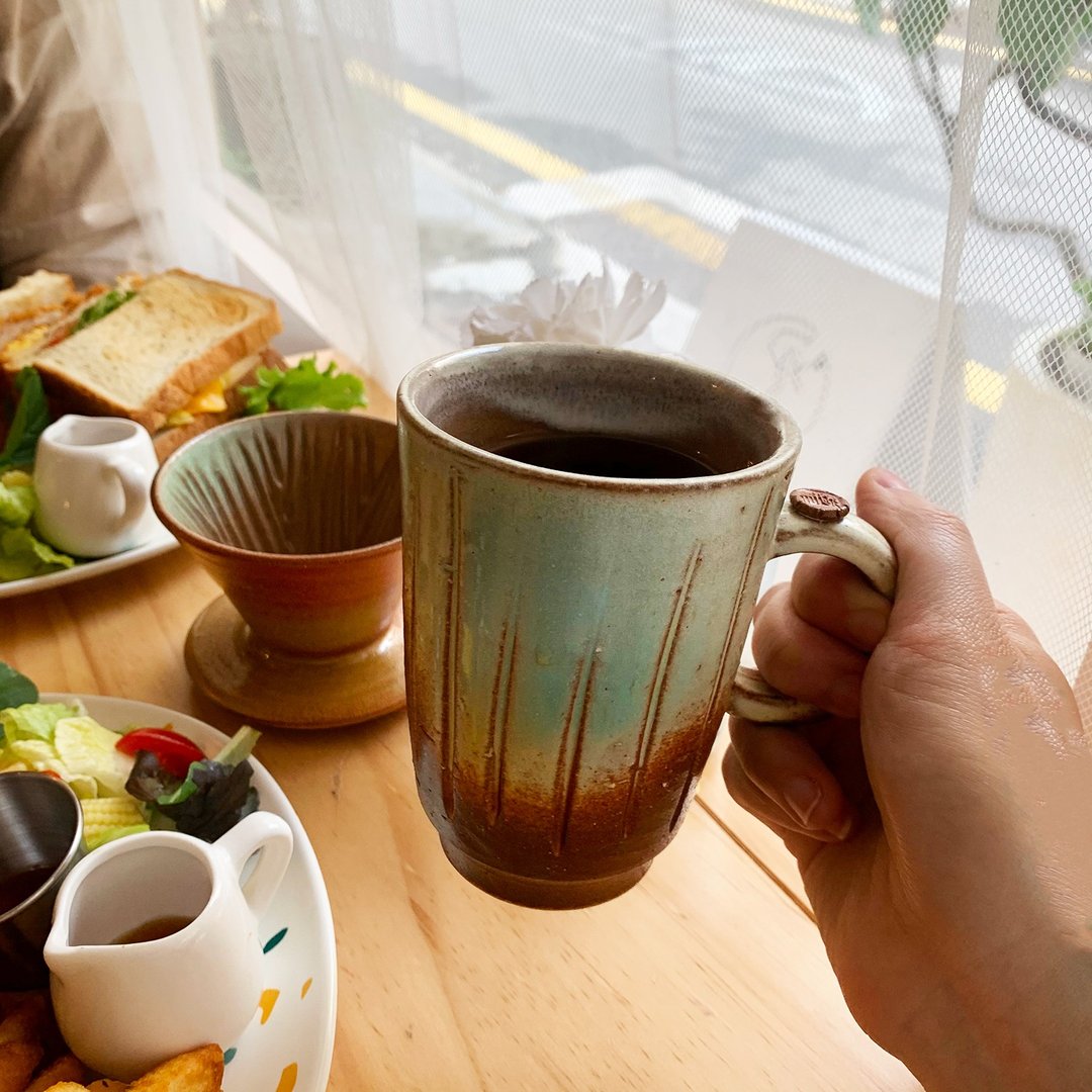 奶蜜色手作手冲滤杯组 新彩烧 柴烧手作 陶艺作品 | 咖啡杯 礼物 - 咖啡杯/马克杯 - 陶 橘色
