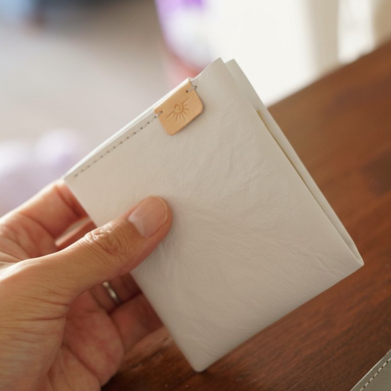 白色 Dyneema® Leather 超轻量极简钱包 ORIGAMI Slim 折纸结构 高耐用纤薄钱包 - 皮夹/钱包 - 真皮 白色