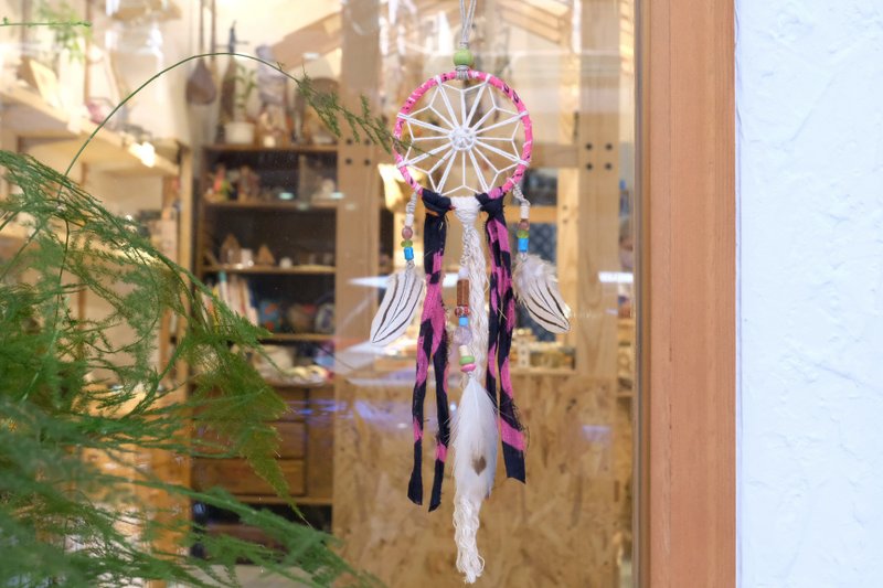 和风花形图案捕梦网挂饰 - 摆饰 - 棉．麻 粉红色