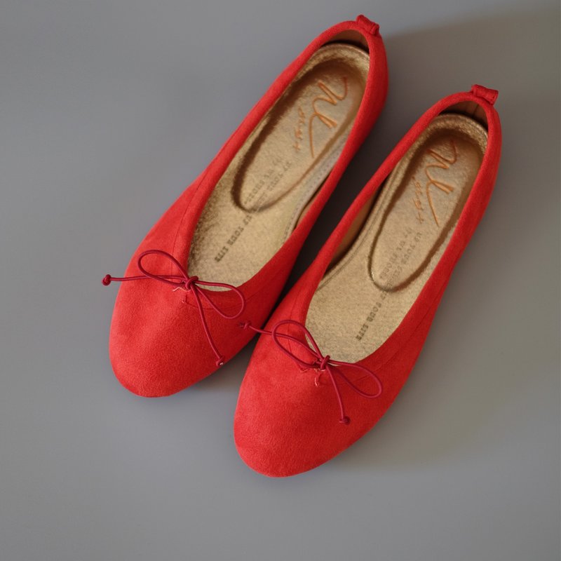 Gloves Ballet (酡红) Crimson 超柔版 | WL - 芭蕾鞋/娃娃鞋 - 棉．麻 红色