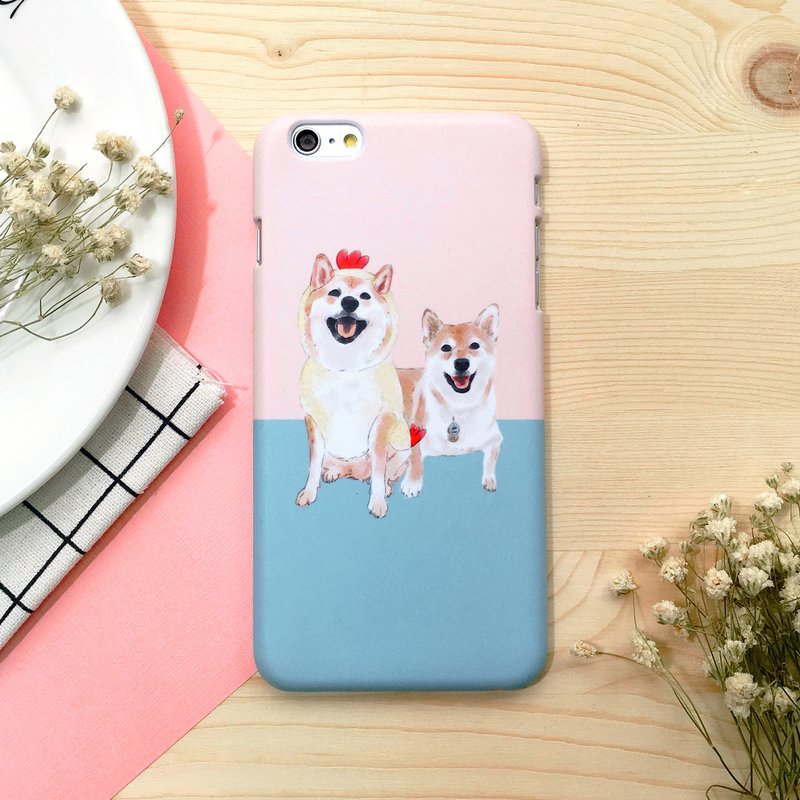 赤柴双宝 (iPhone.Samsung三星, HTC, Sony.华硕手机壳保护套) - 手机壳/手机套 - 塑料 粉红色