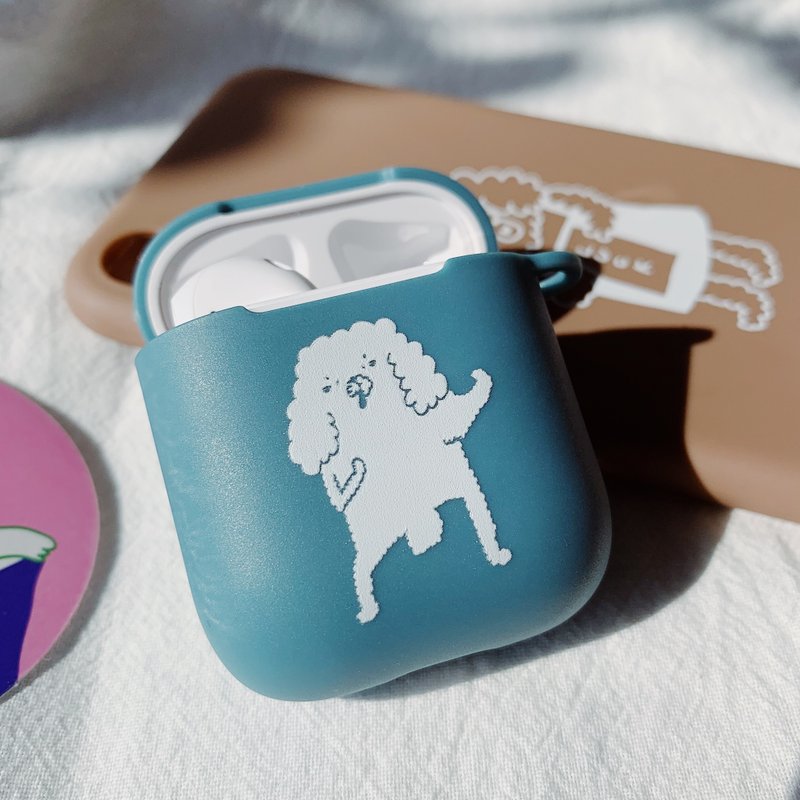 来打场架吧的狗 AirPods 蓝绿色耳机保护套 - 厚软胶 - 手机壳/手机套 - 塑料 绿色