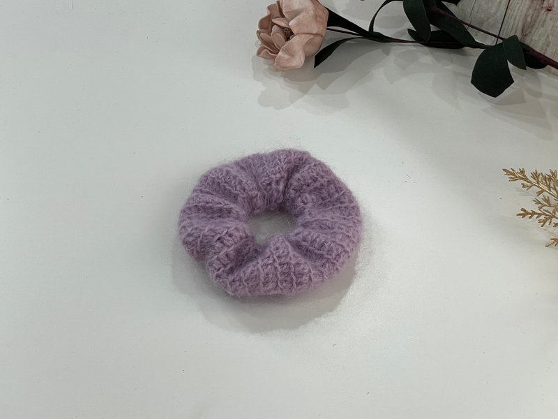 手工编织 暖暖毛海发圈 - 发饰 - 其他材质 紫色