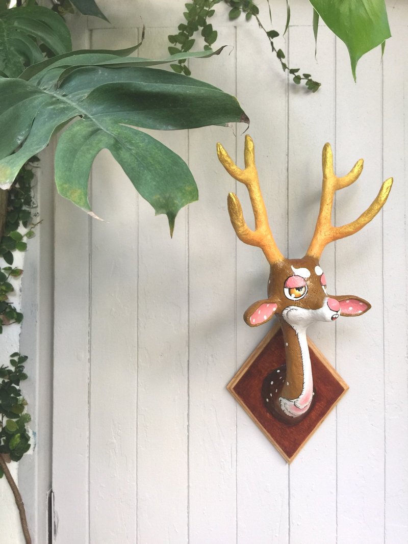 Deer head papermache - 墙贴/壁贴 - 纸 咖啡色