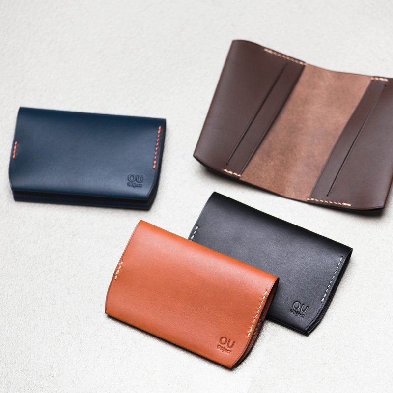 偶物 /// 对折轻便卡套 一片式对折卡套 - 名片夹/名片盒 - 真皮 