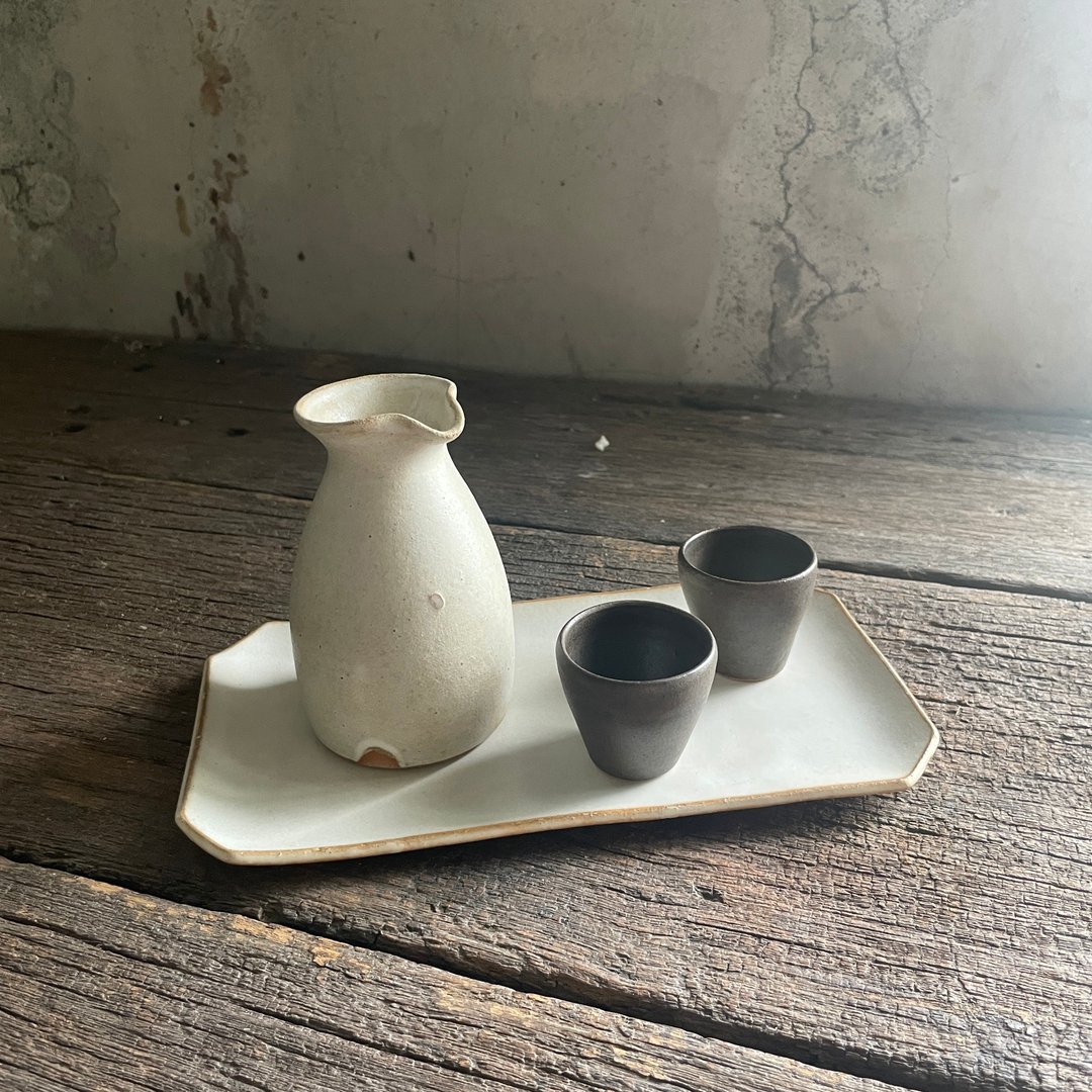 清酒壶、杯、盘组 - 酒杯/酒器 - 陶 黑色