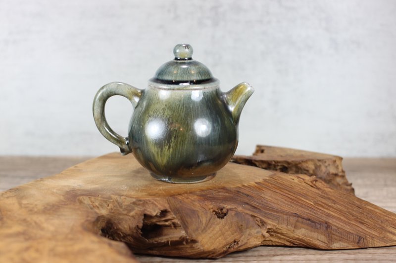 【沐春生活】240ml 柴烧天目釉 手拉坯茶壶 莺歌叶敏祥作品 - 茶具/茶杯 - 瓷 