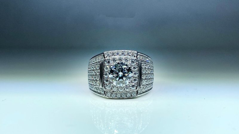 莫桑钻 |  宙斯钻石男戒  | 台中门市 |  可升级K金白金真钻 - 戒指 - 纯银 