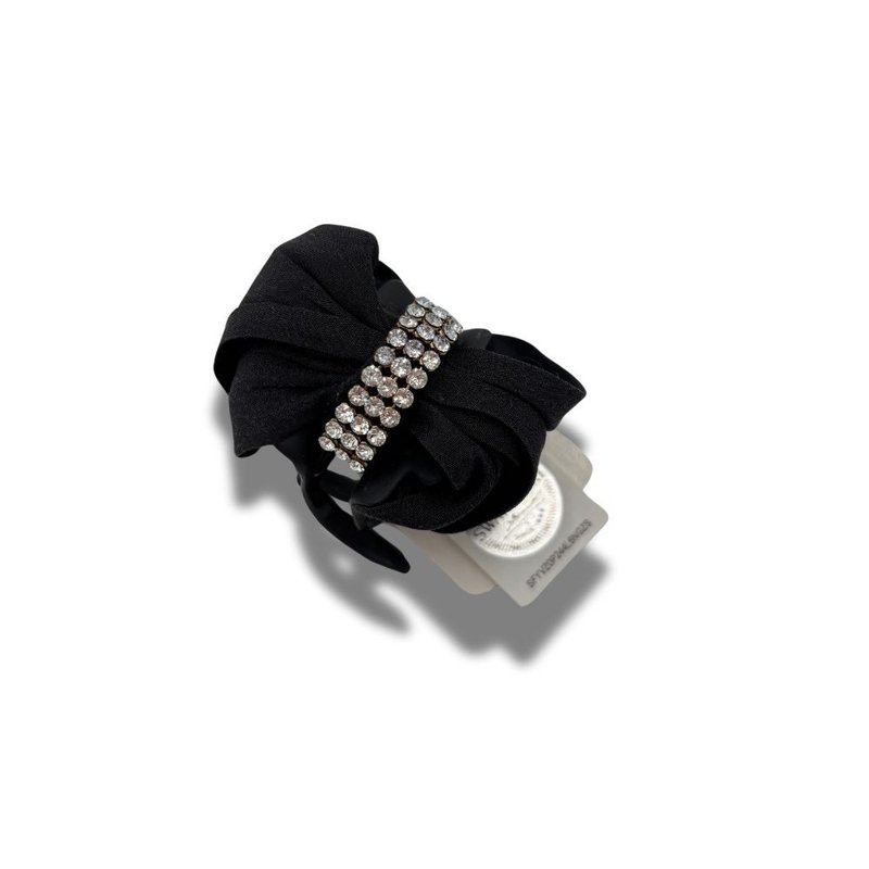 COMPLEX BIZ 甜心夹 黑布面小钻 - 发饰 - 水晶 黑色