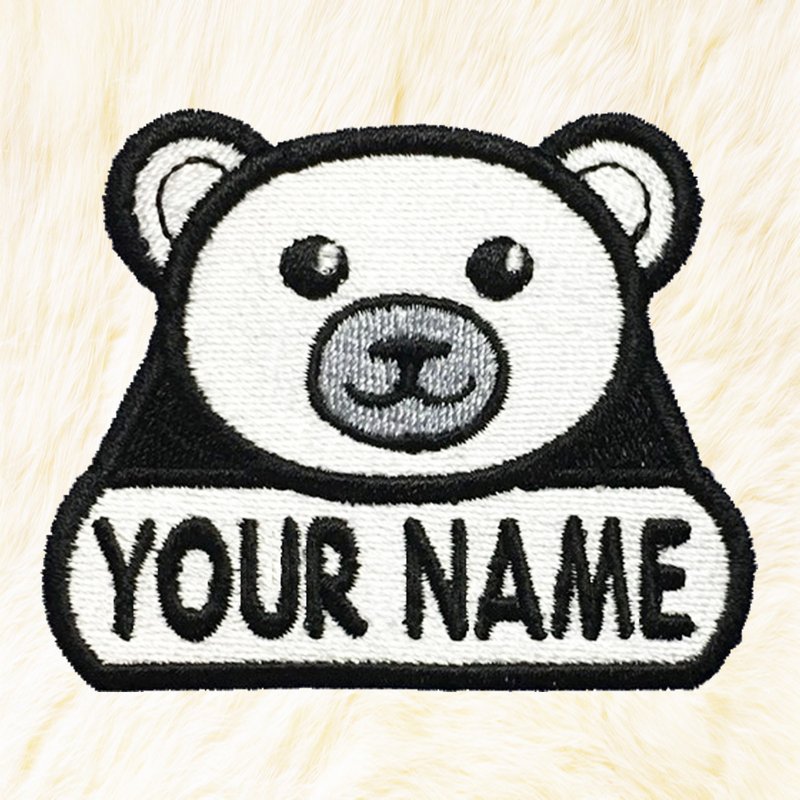 Polar Bear Personalized Iron on Patch Your Name Your Text Buy 3 Get 1 Free - 编织/刺绣/羊毛毡/裁缝 - 绣线 白色