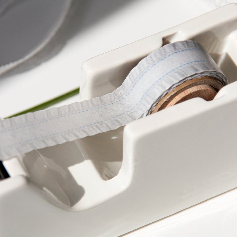 褶边丝带模切屏蔽胶带|鲜奶油 - 纸胶带 - 纸 白色