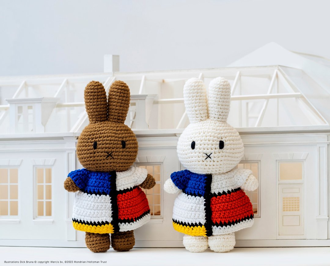 荷兰进口Miffy【蒙德里安系列】Just Dutch授权正版手工米非兔 - 玩偶/公仔 - 棉 红色
