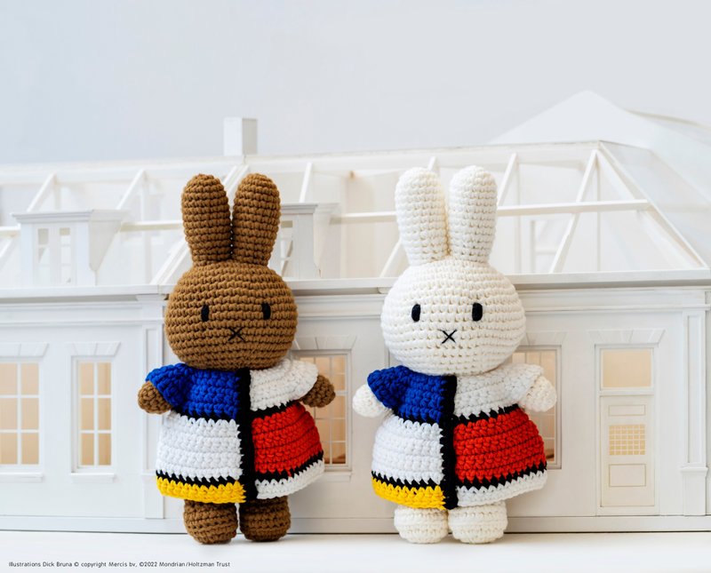 荷兰进口Miffy【蒙德里安系列】Just Dutch授权正版手工米非兔 - 玩偶/公仔 - 棉．麻 红色