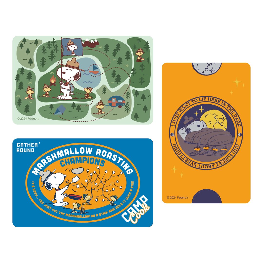 一卡通PLUS | SNOOPY - 月下露营 / 登山路径 / 营火料理 - 造型悠游卡/交通卡 - 塑料 多色