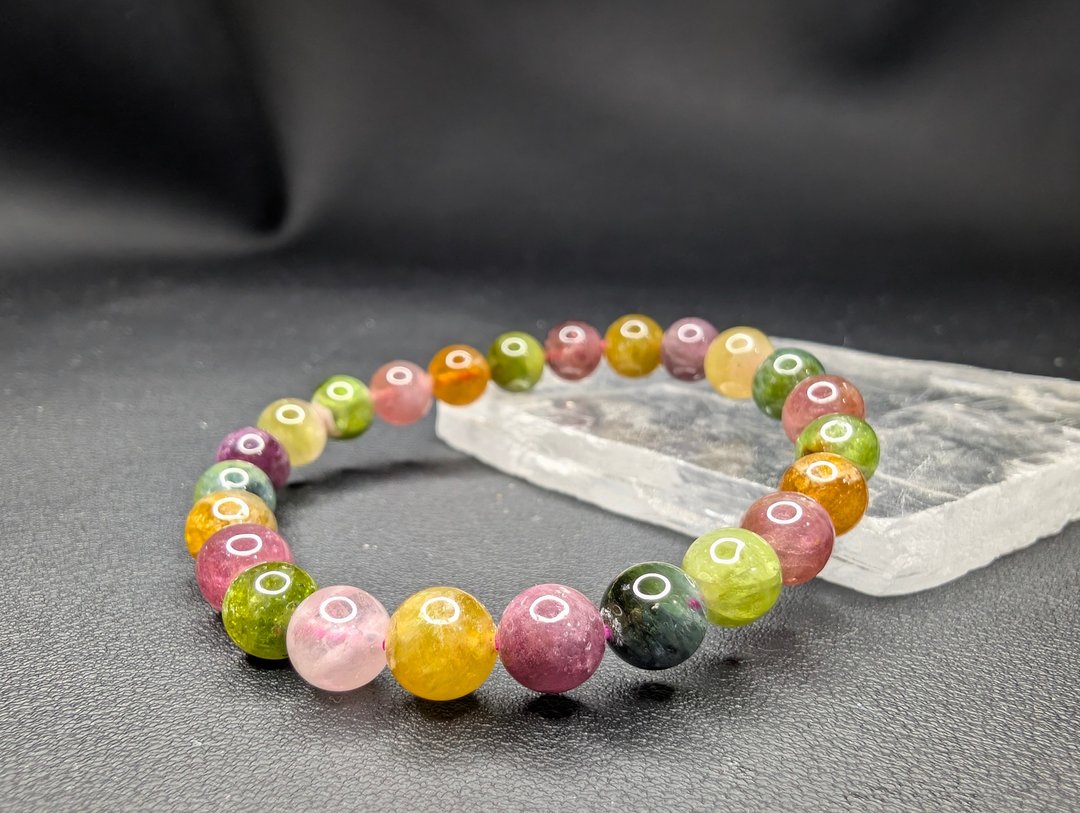 碧玺 Tourmaline 7.5mm 手串 手链 天然水晶 水晶手链 - 手链/手环 - 水晶 