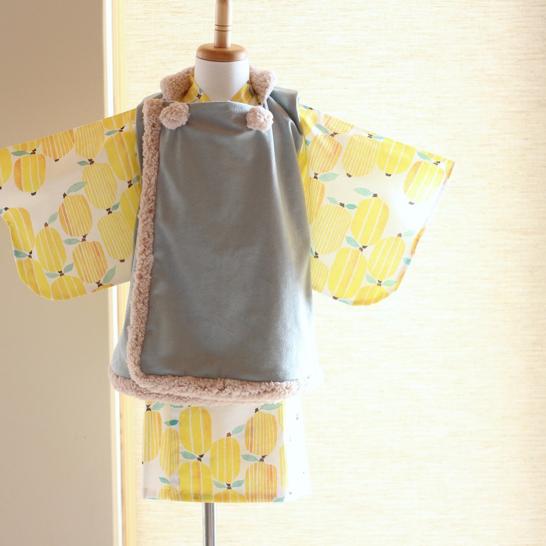 90【Casual KIMONO】cute and fluffy overcoat  Lemon  90 size KIMONO - 童装礼服/连衣裙 - 棉 