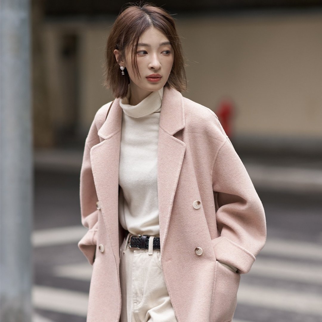 中长款翻领双面大衣|外套|两色|秋冬款|Sora-1339 - 女装休闲/机能外套 - 羊毛 多色