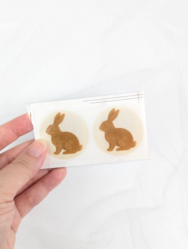 小动物剪影贴∣和纸圆形贴纸  手帐素材 拼贴 和纸胶带 - 贴纸 - 纸 卡其色