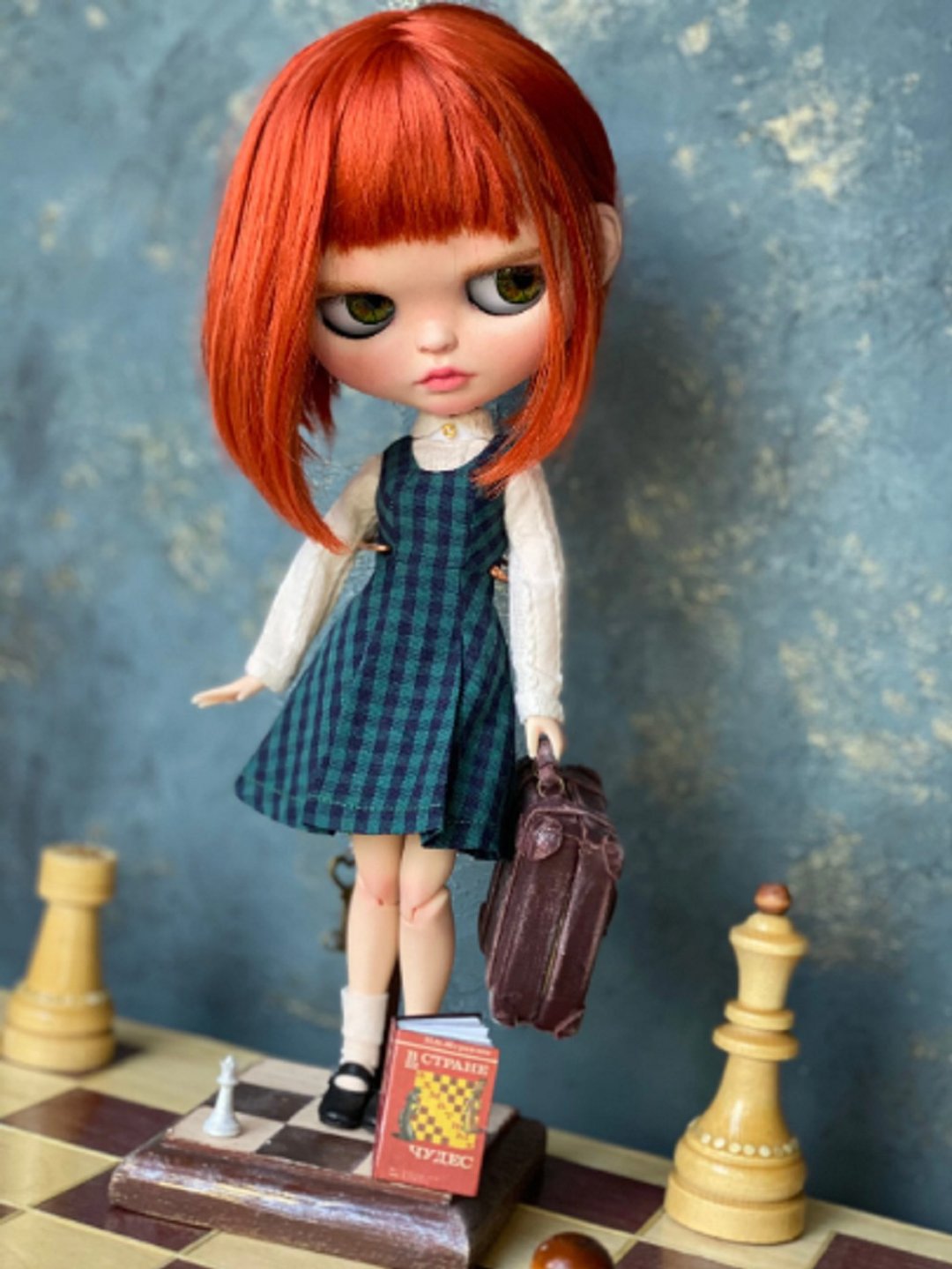 Blythe custom ooak doll, blythe dolls ooak, unique blythe doll, vintage doll - 玩偶/公仔 - 其他材质 