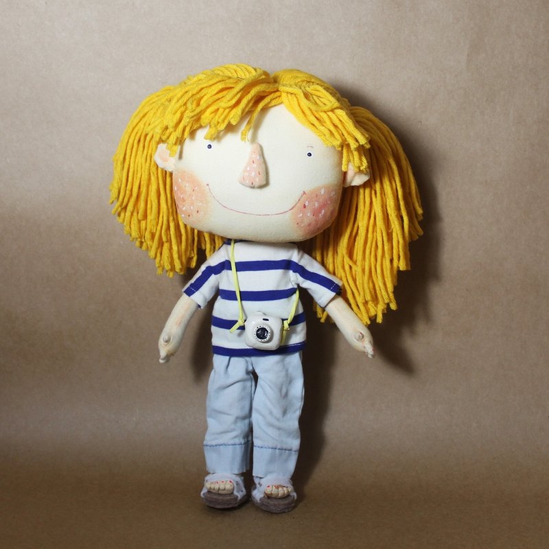 手作布偶 Handcrafted fabric doll Model No.: 2025-JF-08 - 玩偶/公仔 - 棉．麻 橘色