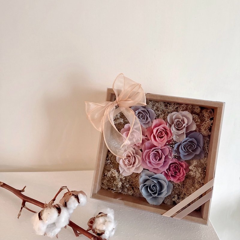 永生玫瑰花盒 - 干燥花/捧花 - 植物．花 咖啡色