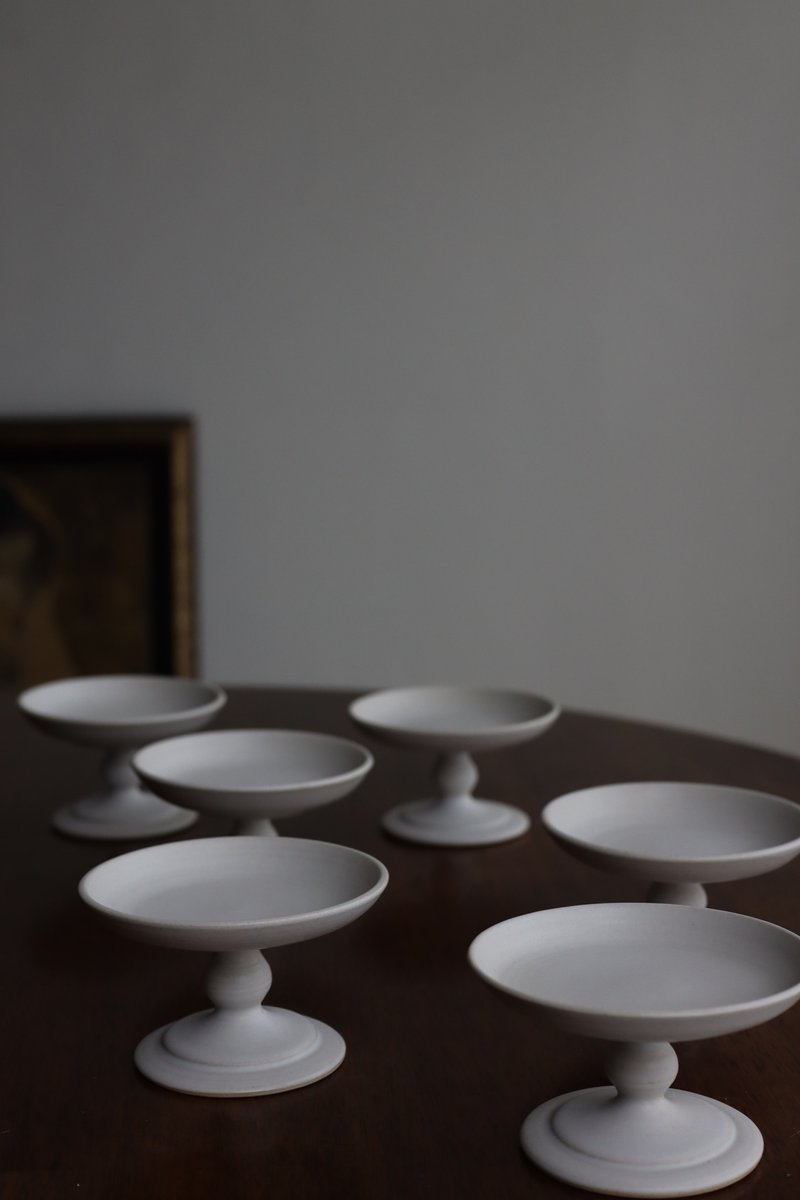 雾白釉小高台 - 蜡烛/烛台 - 陶 白色