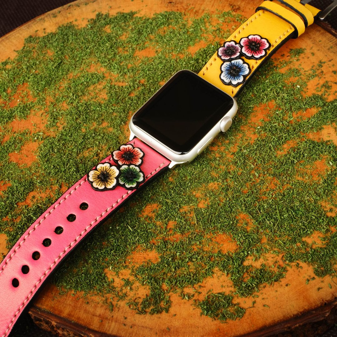 Apple Watch Band 38mm 42mm 40mm 44mm, HandStitched Handmade - 表带 - 真皮 多色