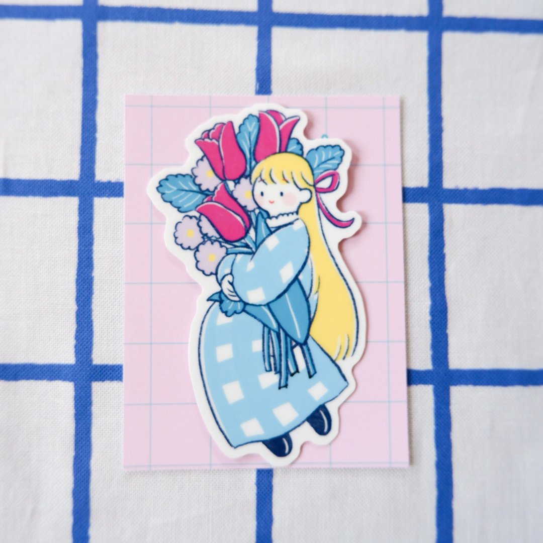耐水贴纸 花束女孩 - 贴纸 - 纸 