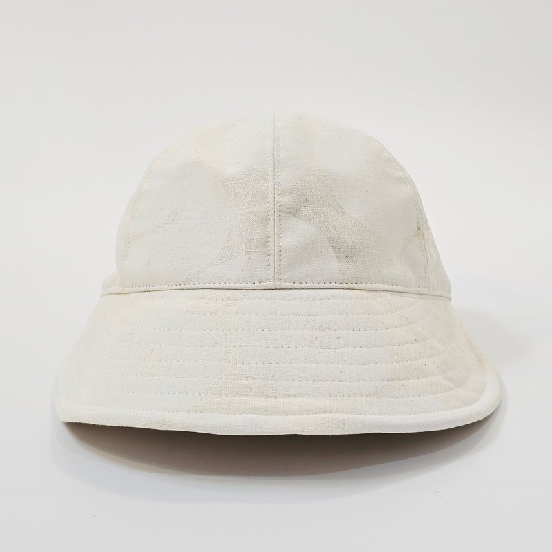 【HiGh MaLi】宽檐棒球帽 | 白色红豆饼 #修饰脸型#遮阳#日本布 - 帽子 - 棉．麻 白色