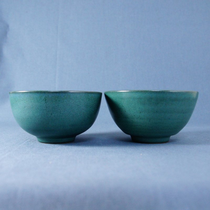 铬绿碗,饭碗,茶碗-容量约280ml - 碗 - 陶 绿色