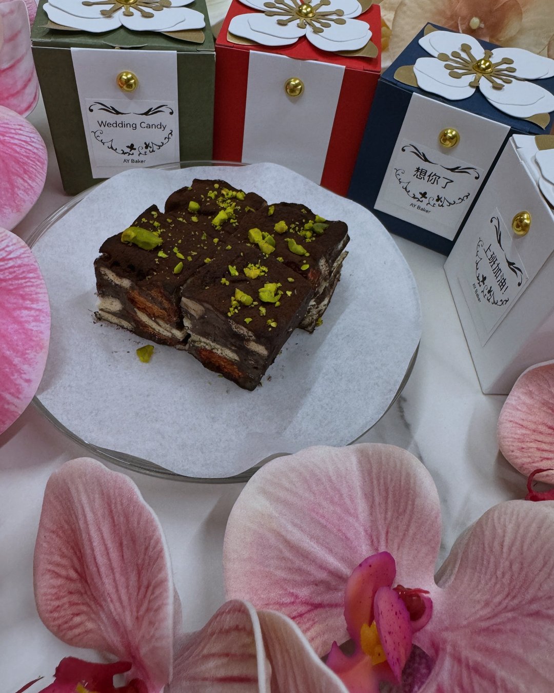 AY baker 静冈焙茶口味悄悄话减糖雪花酥四入 - 零食/点心 - 新鲜食材 红色