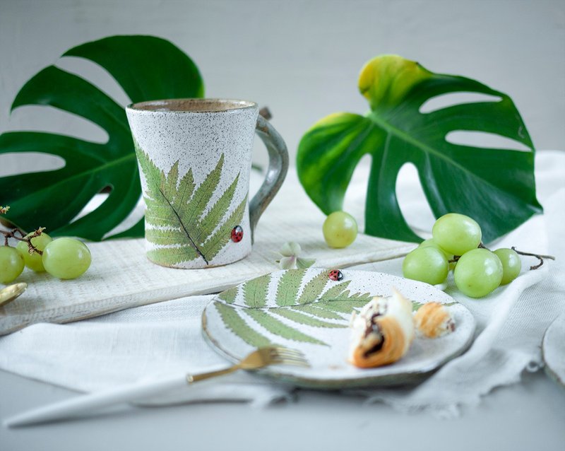 马克杯・台湾野蕨系列 - 咖啡杯/马克杯 - 陶 绿色