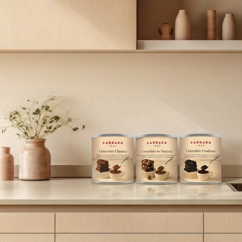 【CARRARO】意大利浓郁巧克力风味可可粉 (三款风味) - 巧克力 - 其他金属 多色