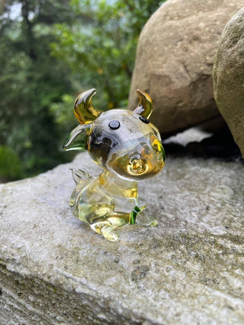 水晶玻璃 Q版生肖 牛 - 摆饰 - 玻璃 