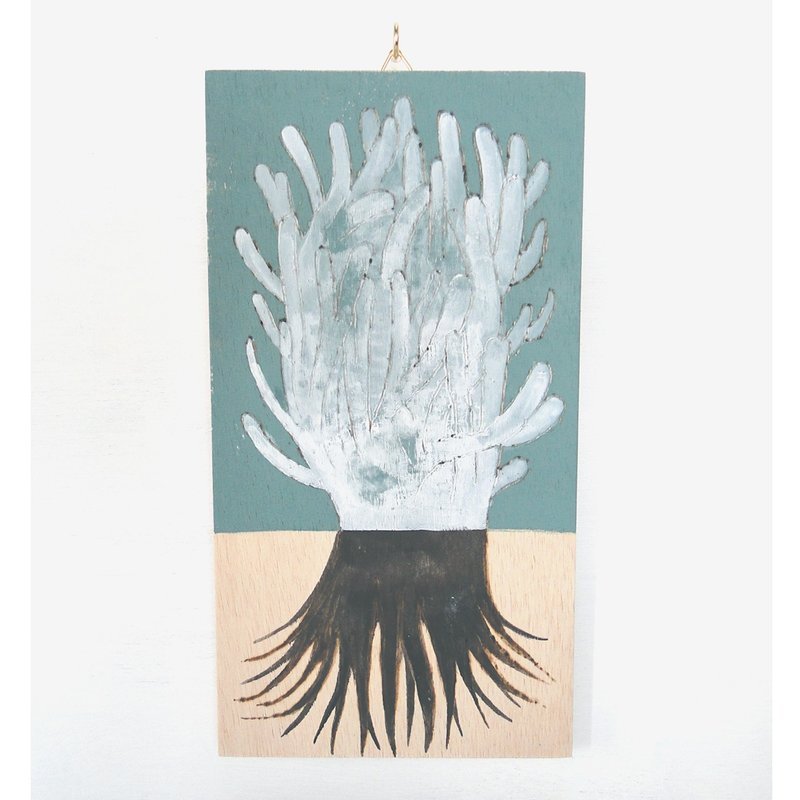 Succulents wood-burning art - 海报/装饰画/版画 - 木头 绿色
