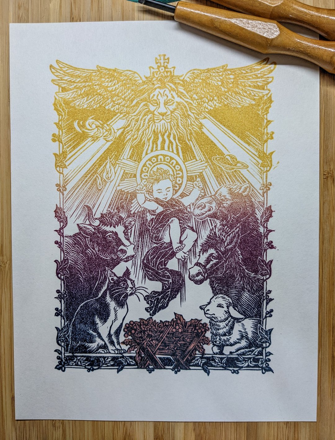 2022 限量耶诞版画 Limited Linocut prints for Christmas - 卡片/明信片 - 纸 