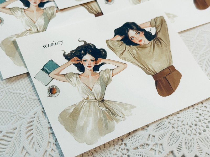 sensiary 蓝眼女子贴纸 no.4 - 卡片/明信片 - 纸 