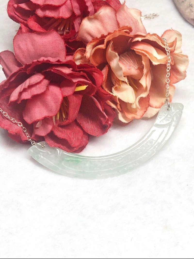 多宝晶石/天然翡翠A货/翡锁骨牌/平安锁骨牌/翡翠锁骨练/附证书 - 项链 - 玉石 透明