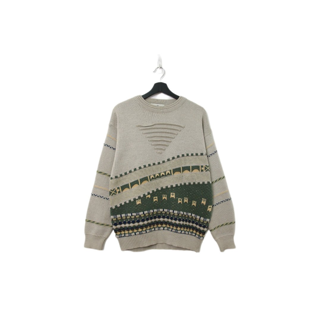 Back to Green-复古毛衣 不规则半立体三角ws-15 vintage sweater - 男装针织衫/毛衣 - 聚酯纤维 