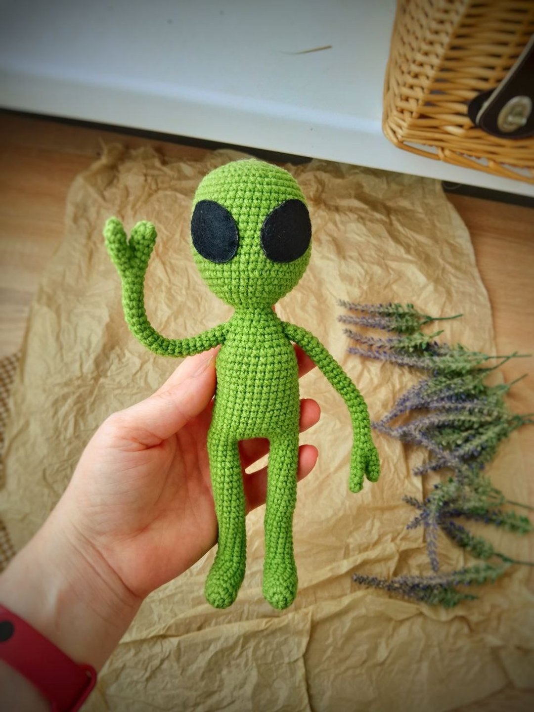 绿色外星人娃娃，外星人形状毛绒玩具，儿童软卡通填充娃娃 - 玩偶/公仔 - 棉 绿色