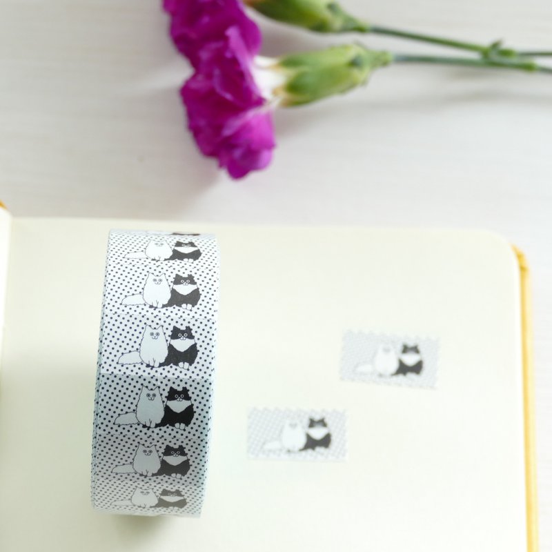 标签贴纸 长毛猫 (无打孔) - 贴纸 - 纸 黑色