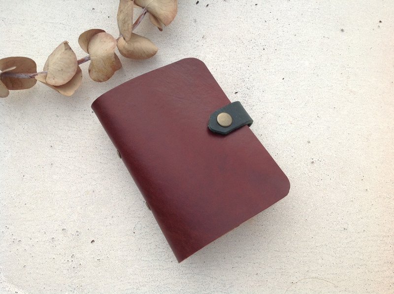 【届时皮革】信用卡夹,名片夹,透明塑胶内页,多张卡套,手工缝制,真皮深咖啡色 - 名片夹/名片盒 - 真皮 咖啡色