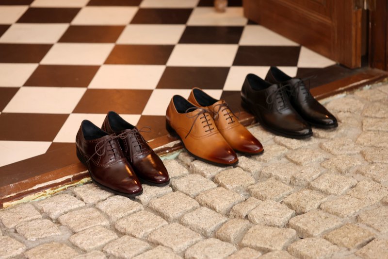 moo-men 绅装 MIT鞍部手工亮泽牛津鞋 - 男款皮鞋 - 真皮 咖啡色