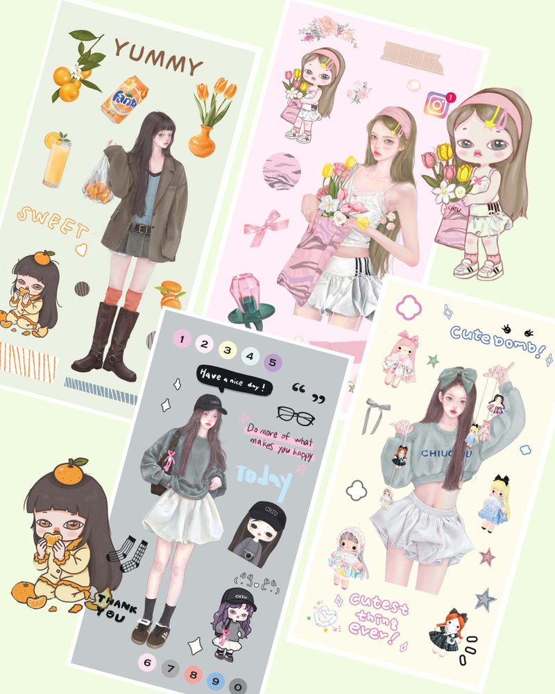 裁型贴纸 - 贴纸 - 纸 多色