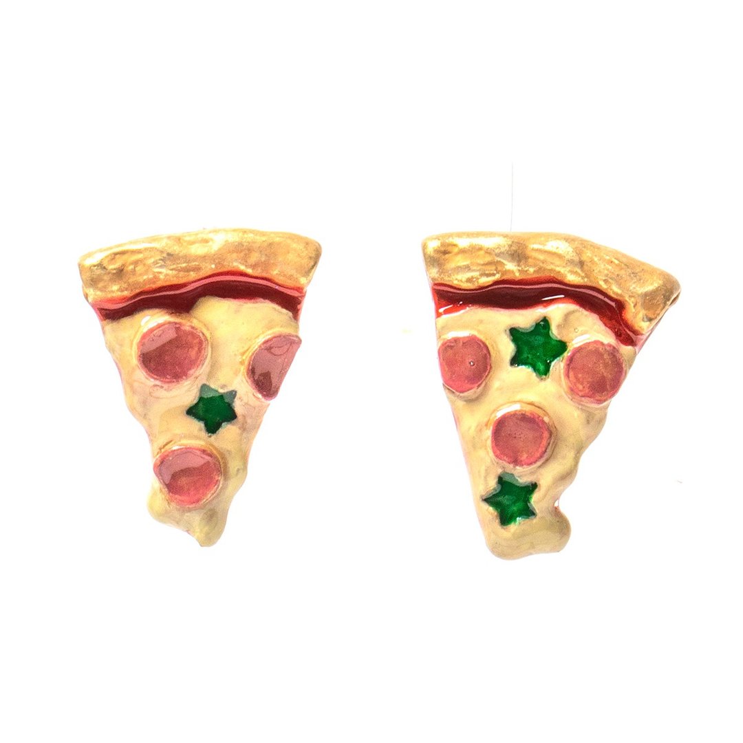 Pizza - 耳环/耳夹 - 其他金属 金色